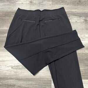 Athleta Venice Pintuck Pilayo Black Womens M Tapered Leg Travel Athleisure Pants